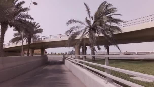 Viaggio in auto sull'isola di Yas ad Abu Dhabi stock footage video — Video Stock