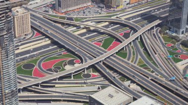 Modern kentsel çok düzeyli yol kavşak Downtown Dubai en iyi hisse senedi görüntüleri video görüntüleyin