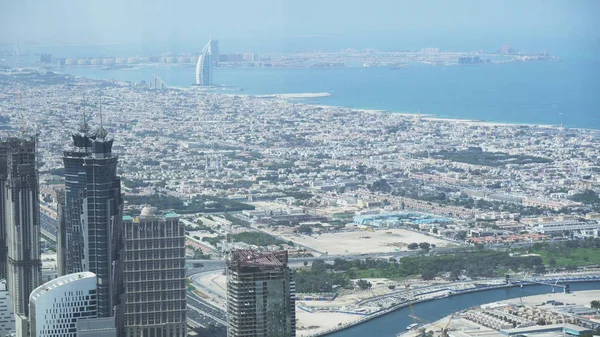 Palm Jumeirah é um arquipélago artificial na vista do Golfo Pérsico a partir do topo — Fotografia de Stock