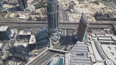Modern mimari Downtown Dubai üstten görünüm