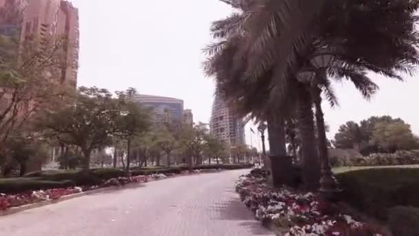 Abu Dhabi Emirati Arabi Uniti Aprile 2018 Viaggio Auto Intorno — Video Stock