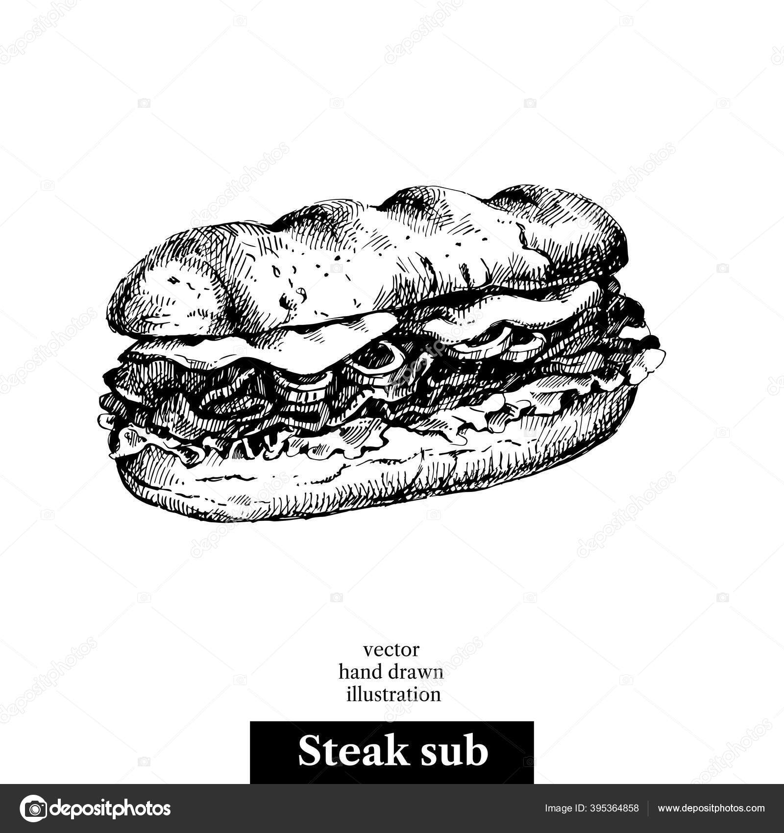 steak vector black and white