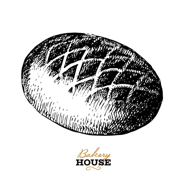 Рука Намальована Ескізі Хлібного Фону Векторні Ілюстрації Натуральних Хлібобулочних Виробів — стоковий вектор