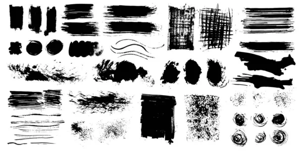 Hand Draw Sketch Paint Brush Set Artistic Sketch Grunge Painted — Stock Vector