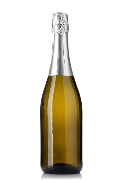 Botella Vino Champán Aislado Sobre Fondo Blanco — Foto de Stock