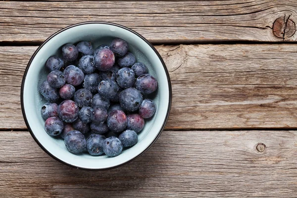 Fresh Summer Blueberries Top View Space Your Text — Stock Photo, Image