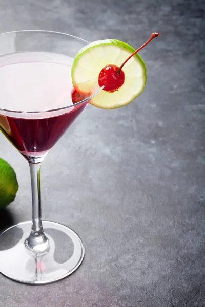 Cosmopolitan Cocktail Mörka Stenbord Med Utrymme För Din Text — Stockfoto