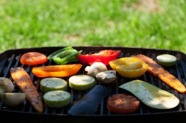 Izgara sebze yemek. Kopya alanı ile