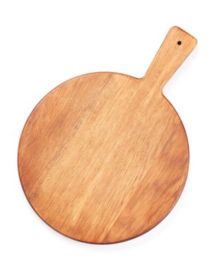 Kesme tahtası. Beyaz arka plan üzerinde izole. Üstten Görünüm