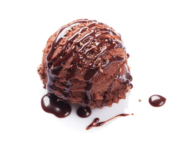 Ice Cream Scoop Chocolate Isolated White Background — Stock Photo, Image