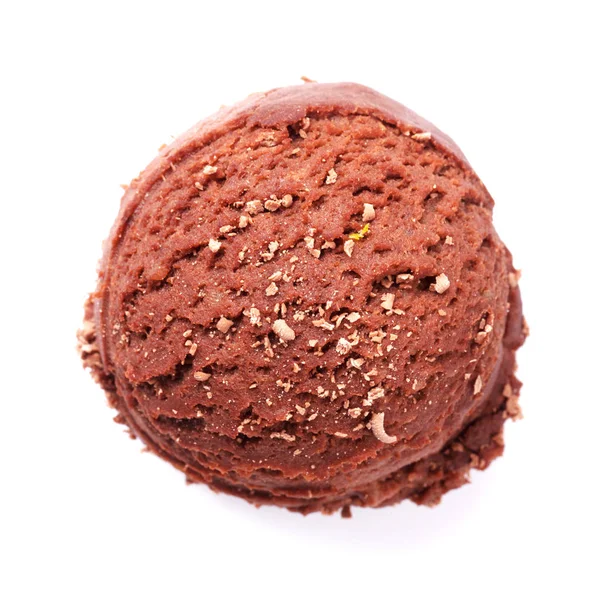チョコレート アイス クリーム スクープ 白い背景に分離 — ストック写真