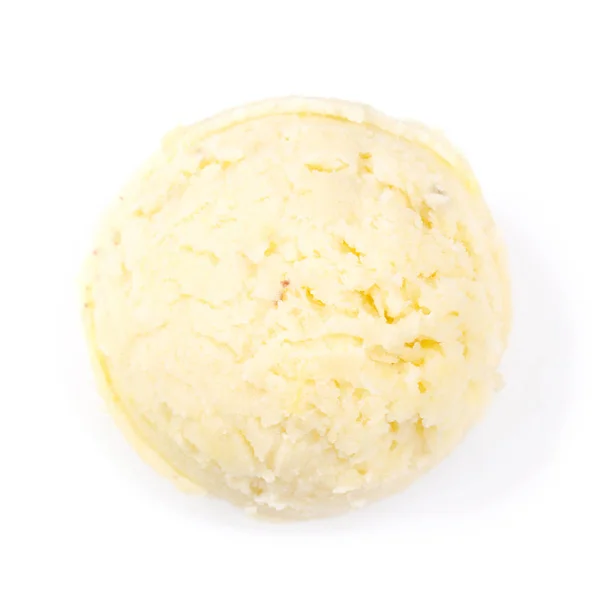 Κίτρινο Παγωτού Μπάλα Απομονωμένα Λευκό Φόντο — Φωτογραφία Αρχείου
