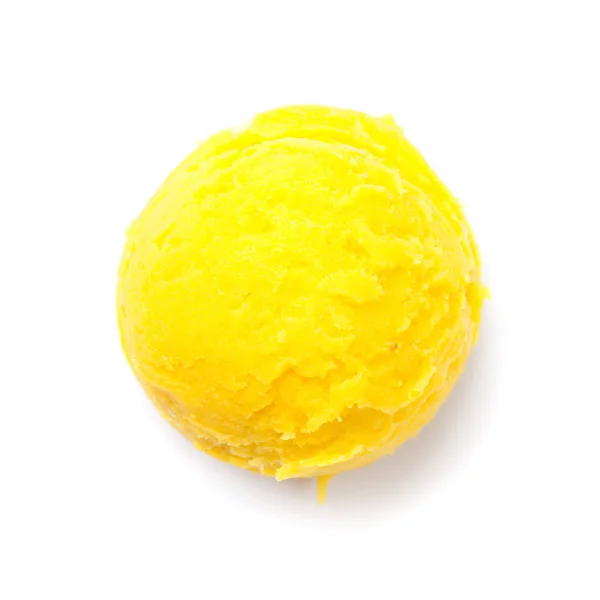 黄色のアイス クリーム スクープ 白い背景に分離 — ストック写真