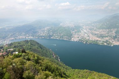 Como Gölü'nün manzara, Lombardy Bölgesi, İtalya, Europe. Brunate görünümünden