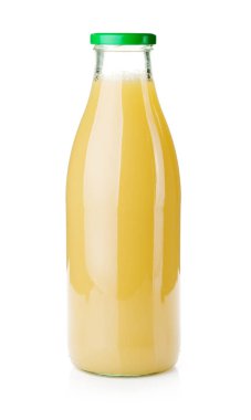 armut suyu cam şişe. Beyaz arka plan üzerinde izole