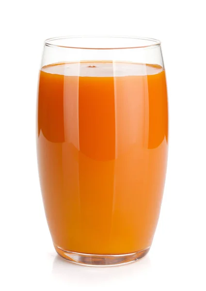 Frisches Karottensaftglas Vorhanden Isoliert Auf Weißem Hintergrund — Stockfoto