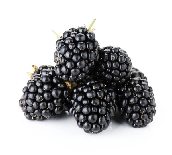 Ripe Blackberry Fruits Isolated White Background — Stock Photo, Image