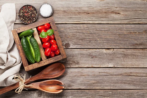 Ingrédients Cuisson Légumes Épices Vue Dessus Avec Espace Pour Votre — Photo