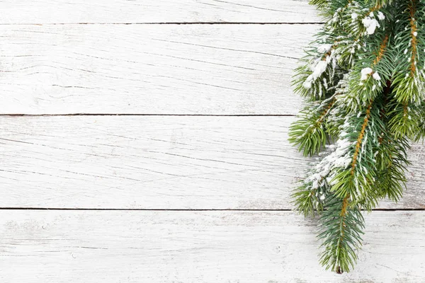 Sapin Des Neiges Noël Sur Table Bois Vue Dessus Avec — Photo