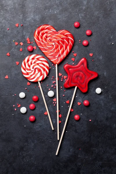 Dulciuri Colorate Lollipops Bomboane Privire Sus — Fotografie, imagine de stoc