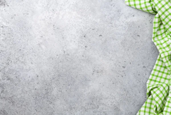 Koken Stenen Tafel Met Keuken Handdoek Met Ruimte — Stockfoto
