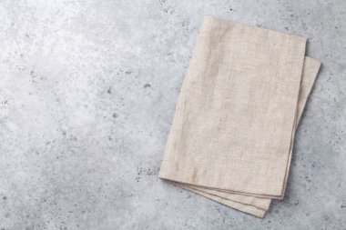 Eski keten Mutfak havlu ile taş masa yemek