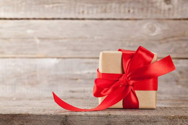 Dia Dos Namorados Cartão Felicitações Natal Com Caixa Presente Frente — Fotografia de Stock