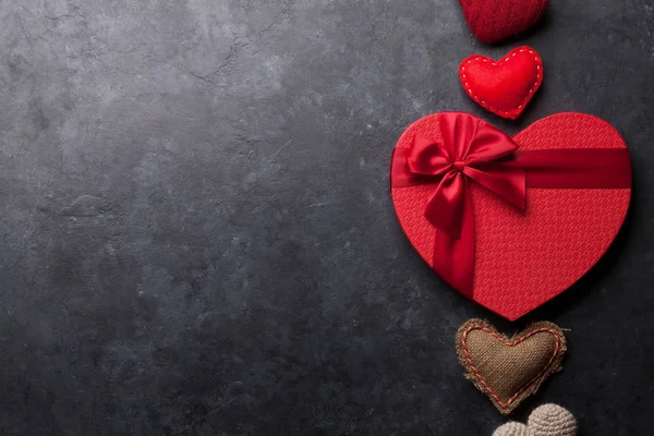 Valentin Napi Üdvözlőlap Handmaded Szív Játékok Szerelmi Ajándék Doboz Alapon — Stock Fotó