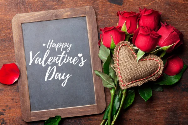 Tarjeta Felicitación Del Día San Valentín Con Ramo Flores Rosa — Foto de Stock