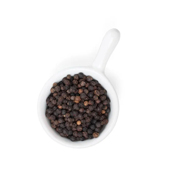 Zwarte Peppercorn Geïsoleerd Witte Achtergrond — Stockfoto
