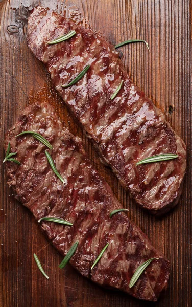 Bovenste Blad Denver Gegrilde Biefstuk Snijplank Bovenaanzicht — Stockfoto