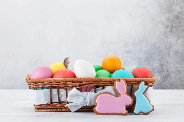 Easter greeting card with eggs — Stock Photo, Image