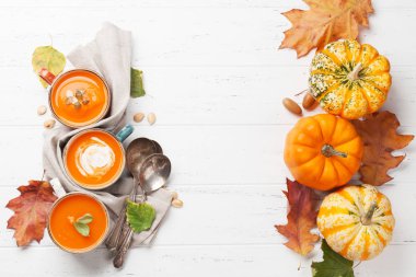 Sonbahar vejetaryen kabak kremaçorbası