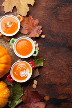 Sonbahar vejetaryen kabak kremaçorbası