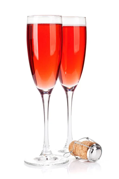 Rose champagne glasses — Stock Photo, Image