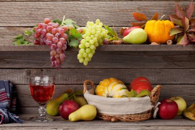 Sonbahar, bal kabakları ve meyvelerle dolu bir hayat.