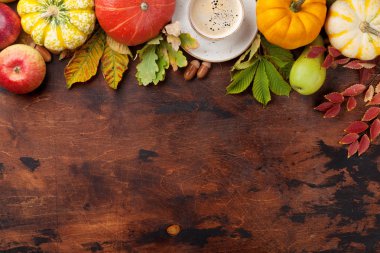 Kabak ve meyve ile sonbahar zemin