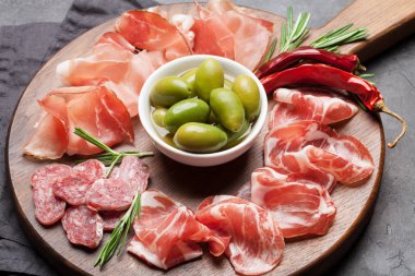 İspanyol reçeli, prosciutto crudo, İtalyan salam, parma jambon