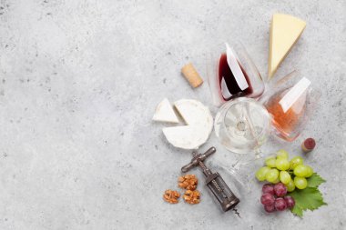 şarap, peynir ve üzüm