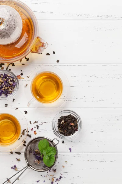 Different herbal and fruit teas — Stock Photo, Image
