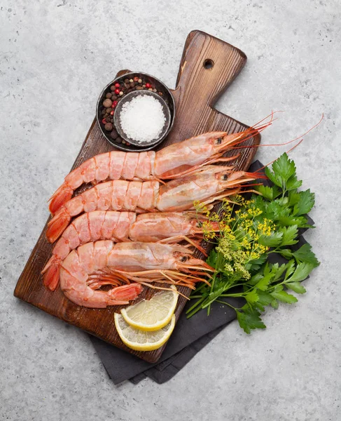 Frische Meeresfrüchte. Langostino-Garnelen — Stockfoto