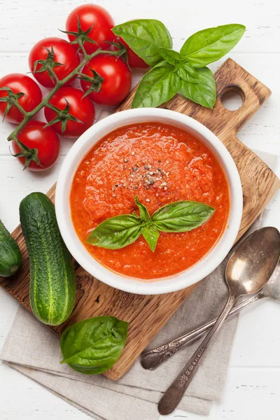Cold gazpacho soup — Stock Photo, Image