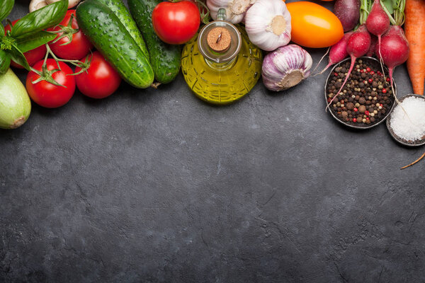 Assorted raw organic vegetables