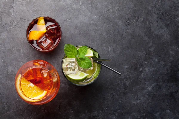 Three cocktail glasses — Stock Photo, Image