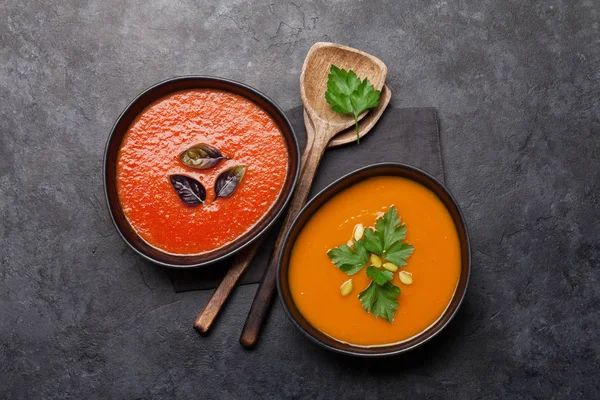 Domates ve kabak çorbası — Stok fotoğraf