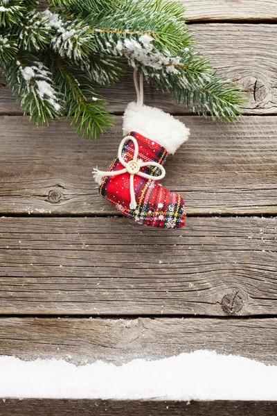 Weihnachtskarte mit Weihnachtsdeko und Tannenbaum — Stockfoto