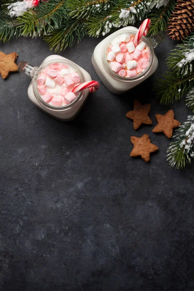 Traditioneller Weihnachtscocktail mit Marshmallow — Stockfoto