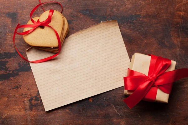 Biglietto di auguri per San Valentino con biscotti — Foto Stock