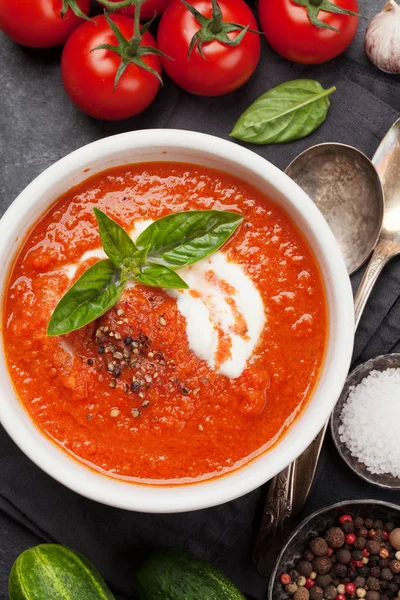 Cold gazpacho soup — Stock Image Cold gazpacho soup Royalty Free Stock Images