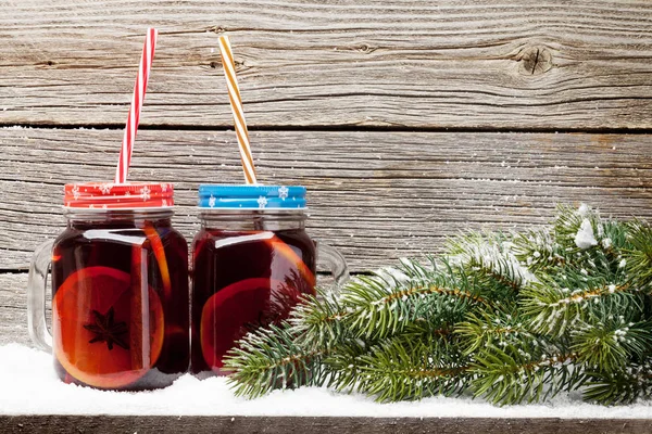 Weihnachtskarte mit Glühwein — Stockfoto